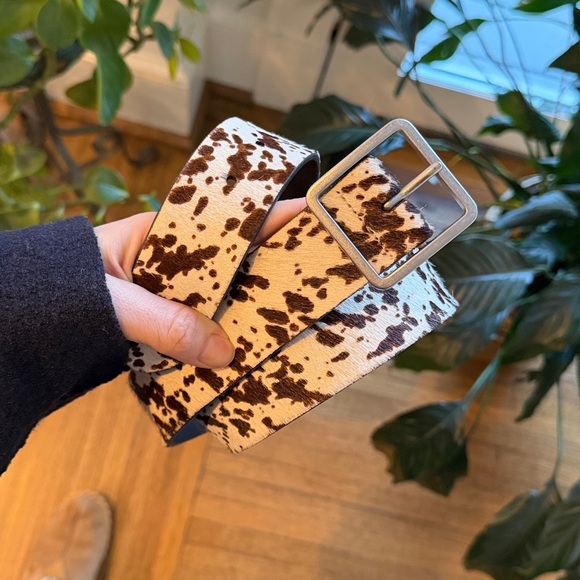 J. Crew Calf hair Leather Belt - Brown and White - Picture 3 of 3